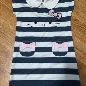 Hello Kitty White and Blue Striped Dress -5